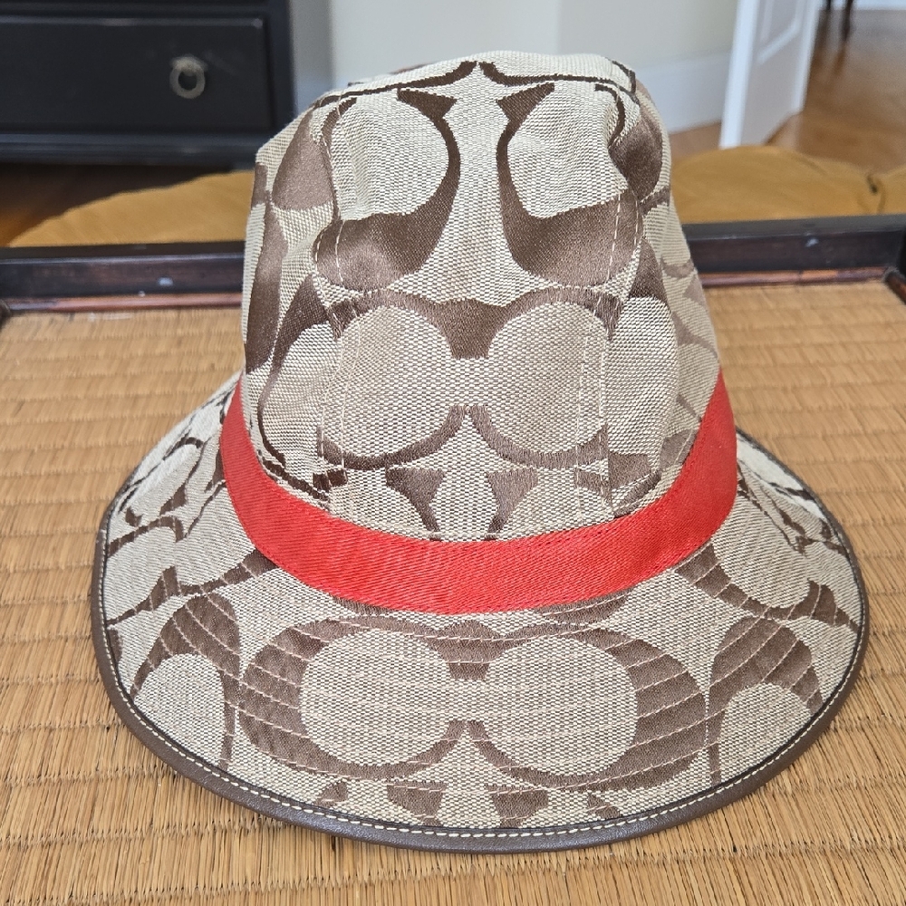 Coach Orange and Brown Bucket Hat